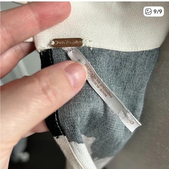 Free People Black and White Floral Wrap Blouse - Picture 9 of 9